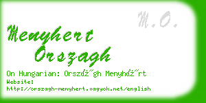 menyhert orszagh business card